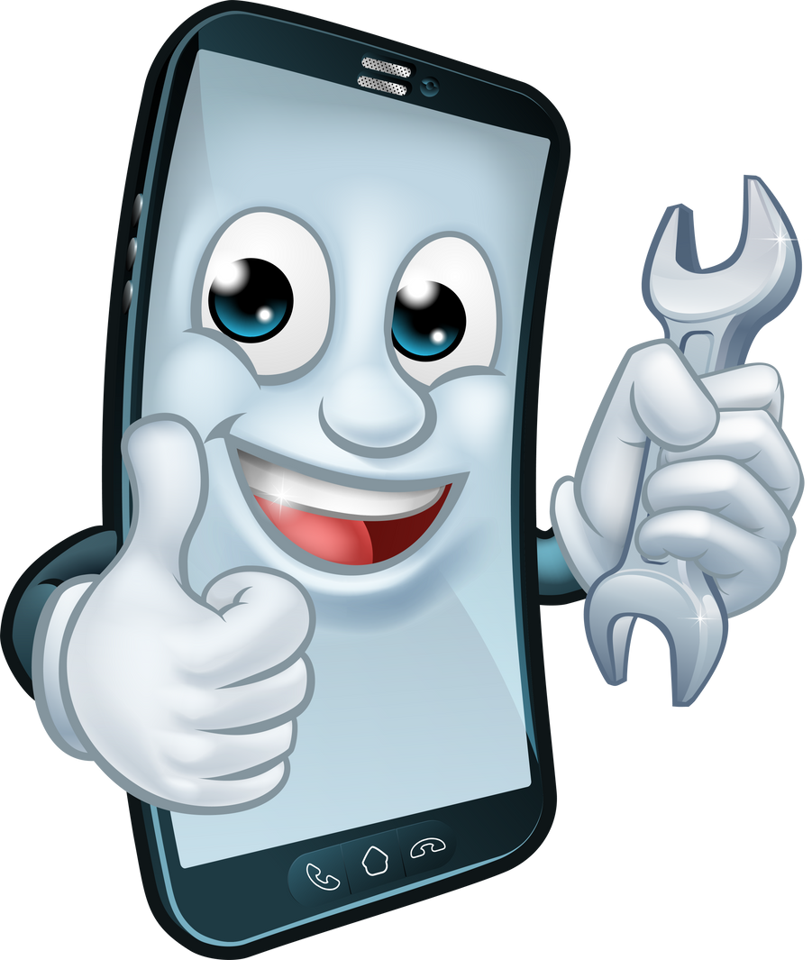 Mobile Phone Repair Spanner Thumbs up Mascot
